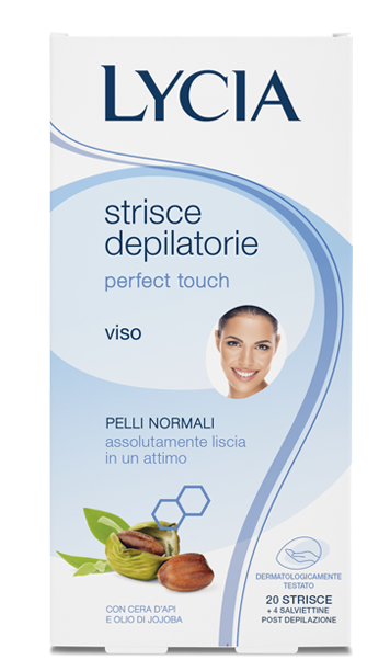 Lycia Perfect Touch strisce depilatorie viso pelli normali 20 strisce + 4 salviettine post depilazione