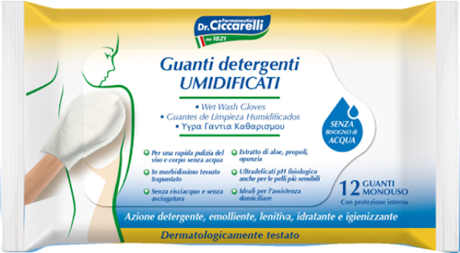  CICCARELLI GUANTI PRESAPONATI UMIDIFICATI 12 GUANTI MONOUSO