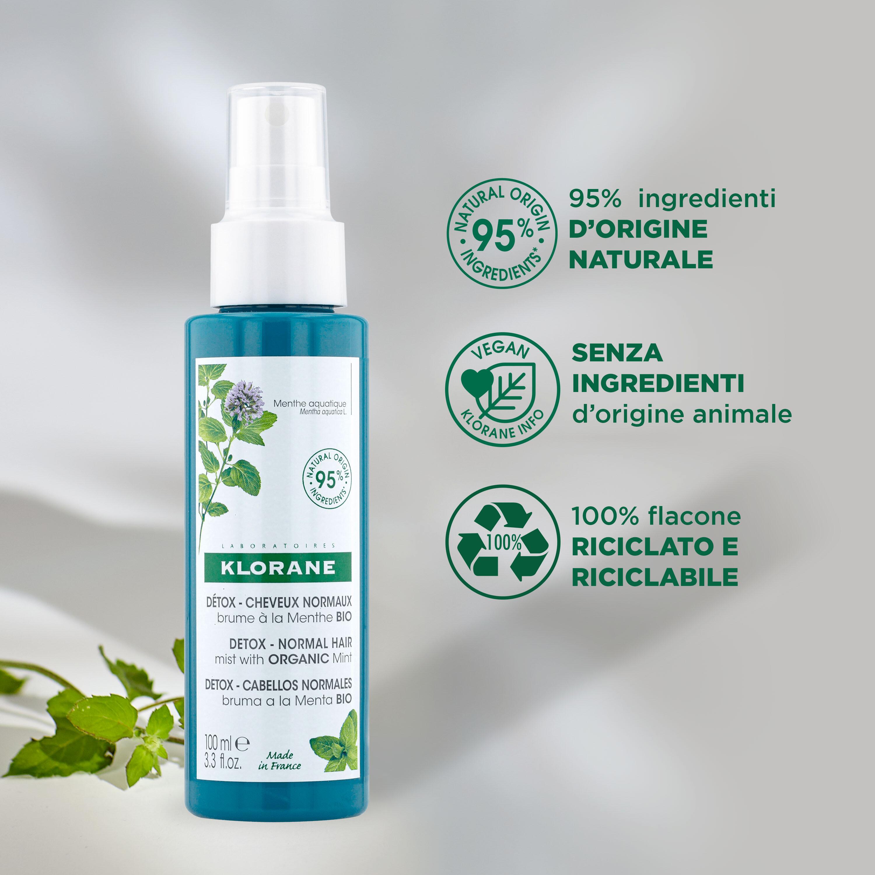 Klorane - Spray Detossinante Alla Menta Bio Per Capelli Normali 100 ml