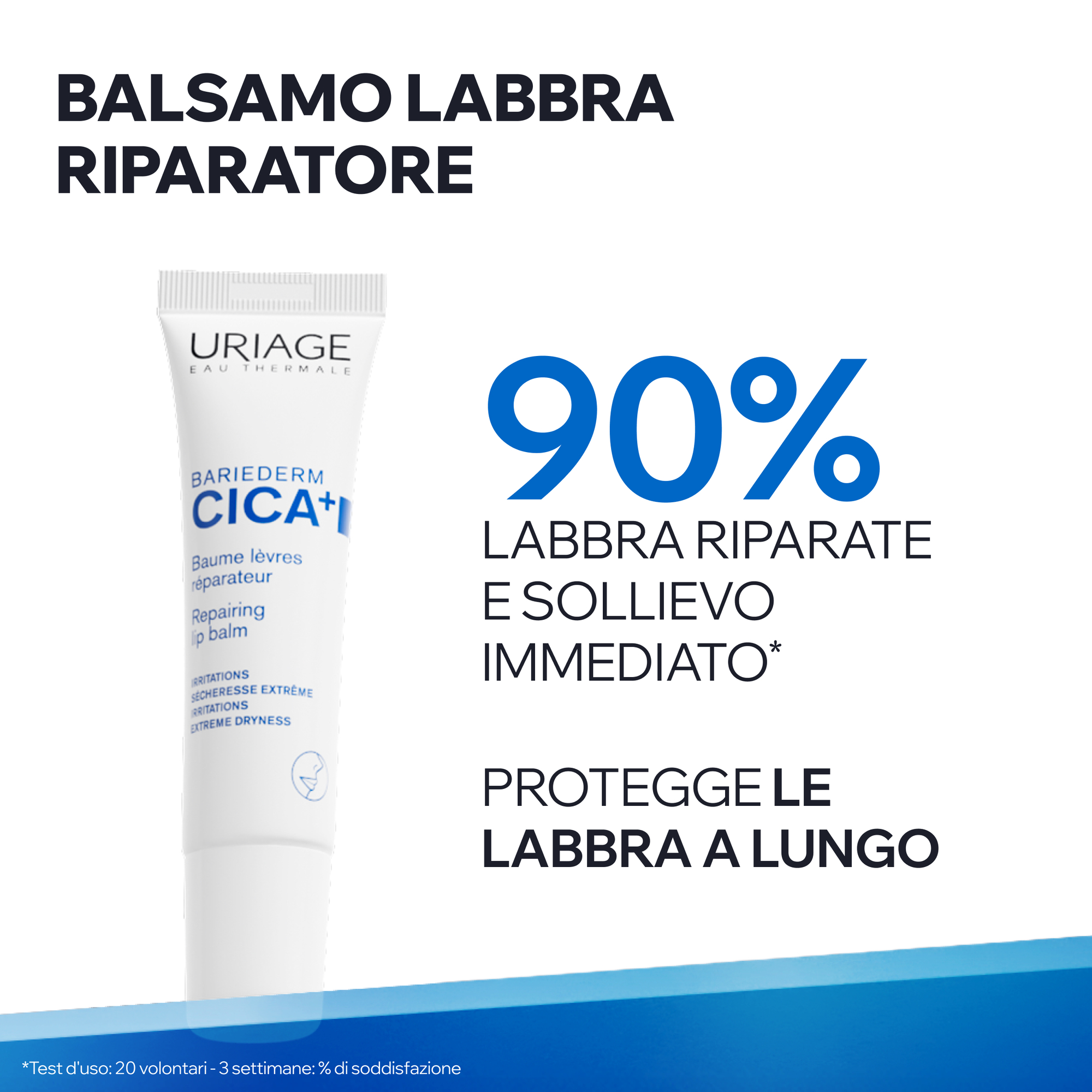 Uriage Bariéderm Cica-Levres - Balsamo Riparatore Protettivo Per Labbra Secche E Screpolate 15 ml