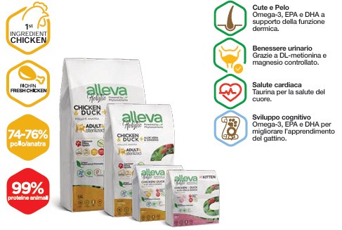 ALLEVA HOLISTIC CAT ADULT CHICKEN & DUCK + ALOE VERA & GINSENG KG 10 - P02287H