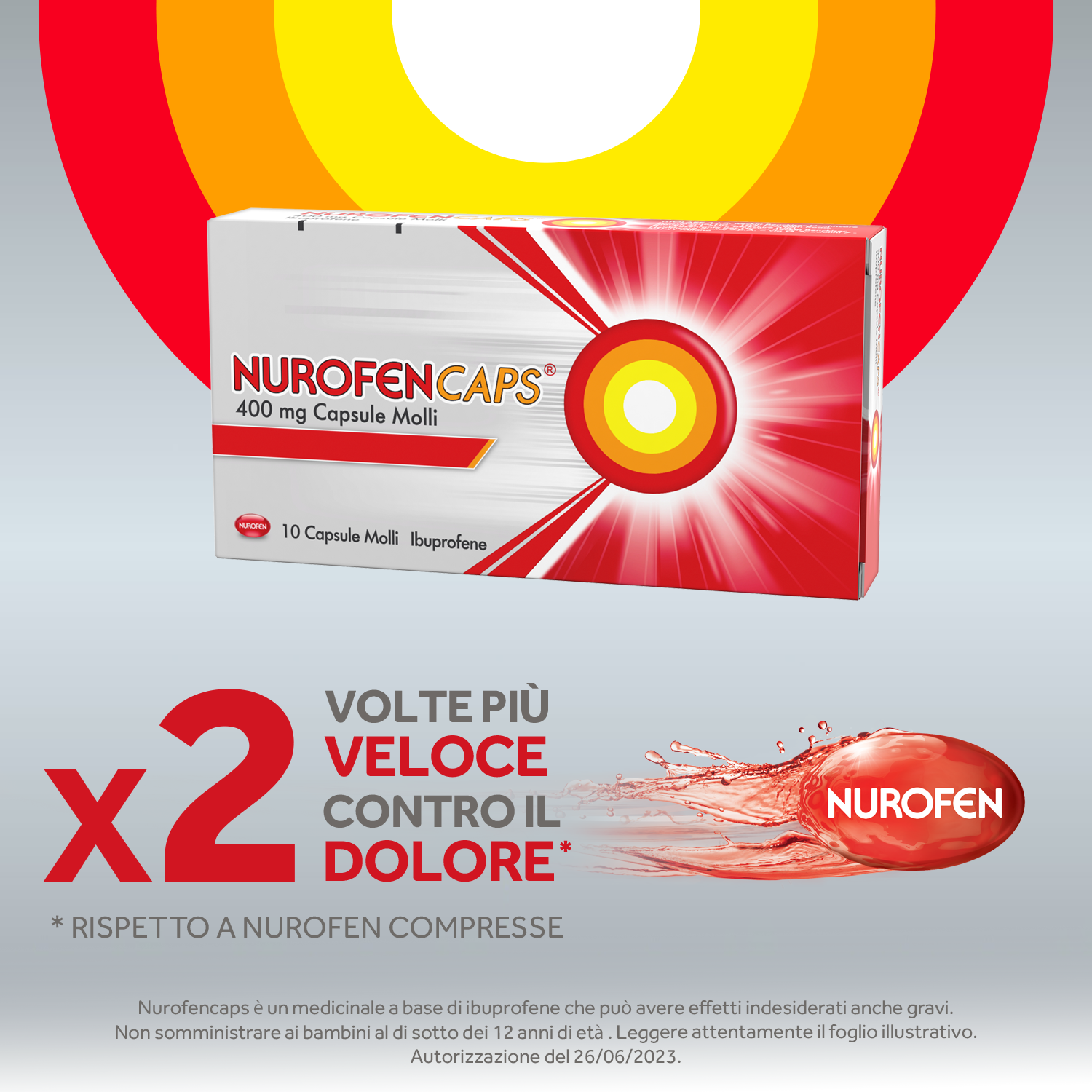 NUROFENCAPS 400MG 10 CAPS antinfiammatorio e antidolorifico contro febbre, mal di testa, mal di denti e dolori muscolari 