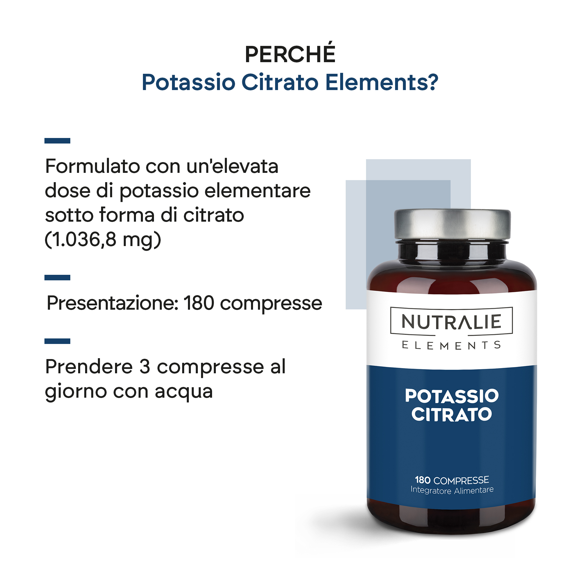 Nutralie Potassio Citrato 180 Compresse - Integratore Per La Funzione Muscolare
