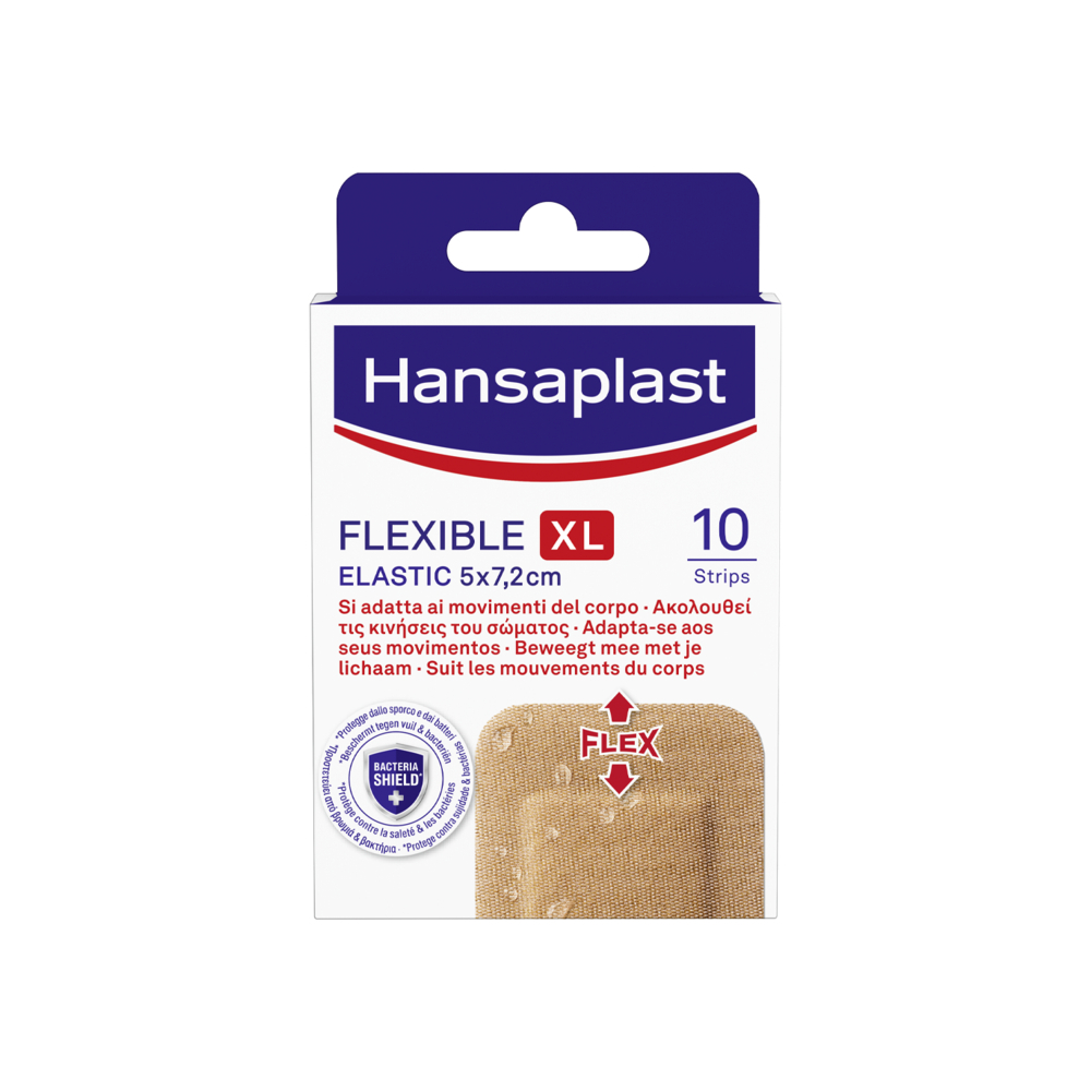 Hansaplast Cerotti Flexible XL, Cerotti medicazione per le articolazioni, 10 pezzi da 5 x 7,2 cm
