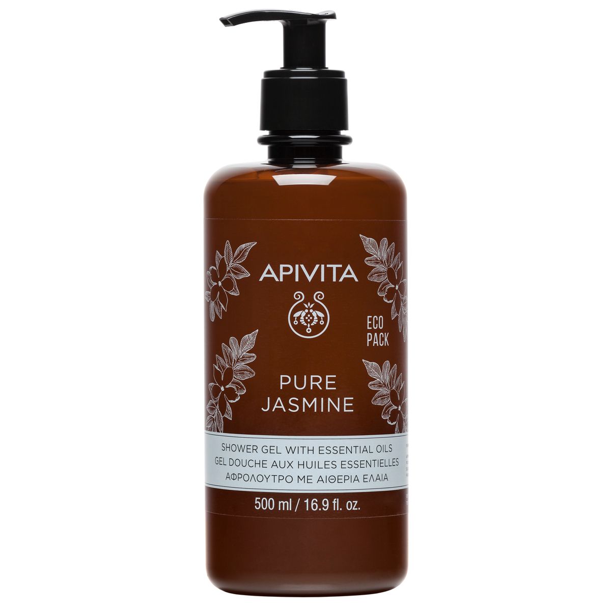 Apivita Pure Jasmine - Gel Doccia Detergente Delicato Corpo Con Gelsomino E Propoli 500 ml