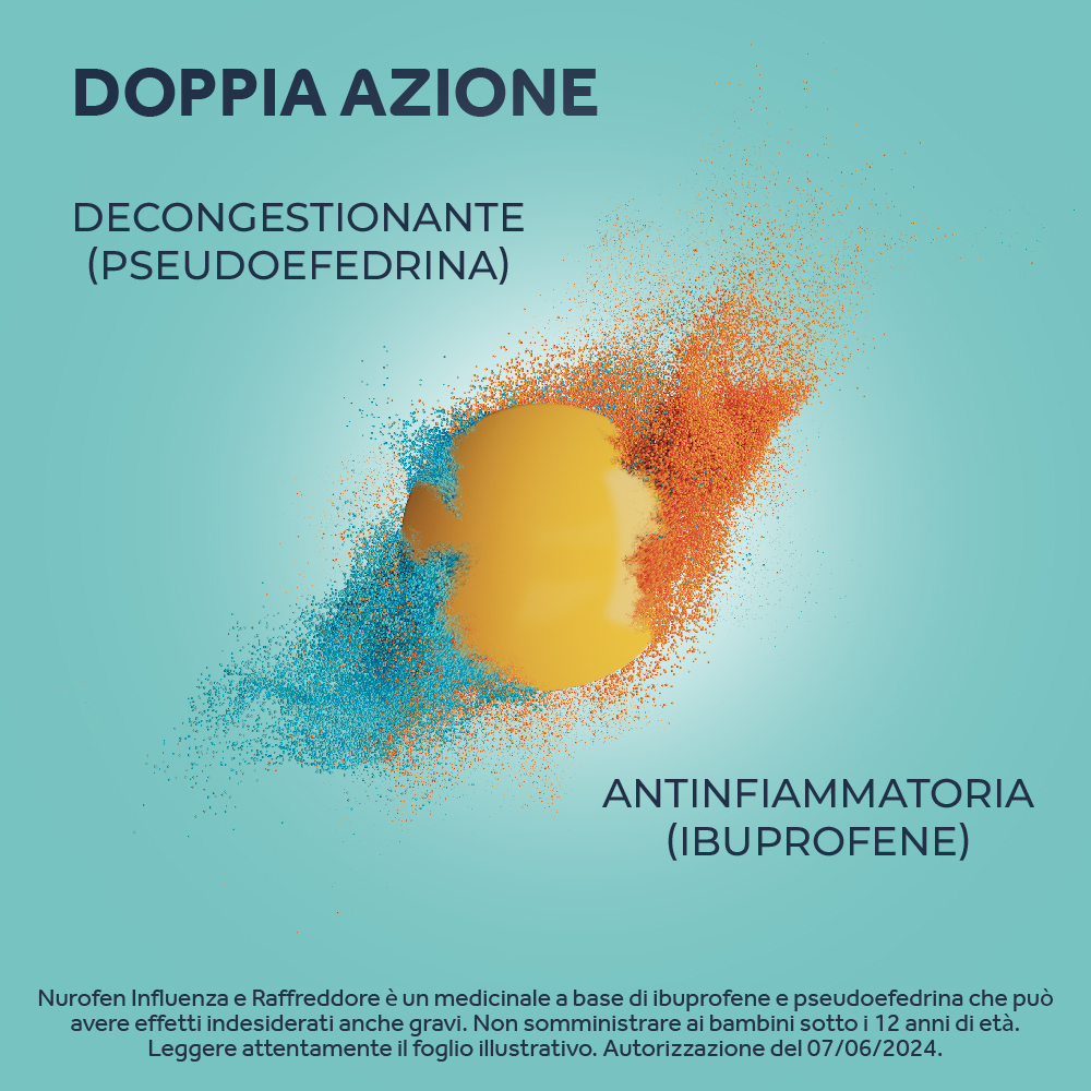 NUROFEN INFLUENZA E RAFFREDDORE 24 CPR antinfiammatorio e antidolorifico contro influenza, raffreddore, febbre e mal di testa