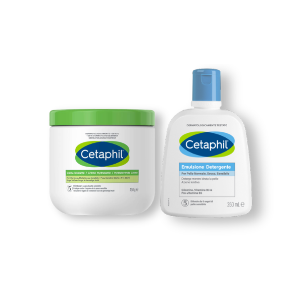 Cetaphil Bipack Crema Idratante 450g + Detergente Viso 250mL