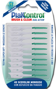 PlakKontrol Brush Clean Implunt Scovolino Interdentale 40 Pezzi