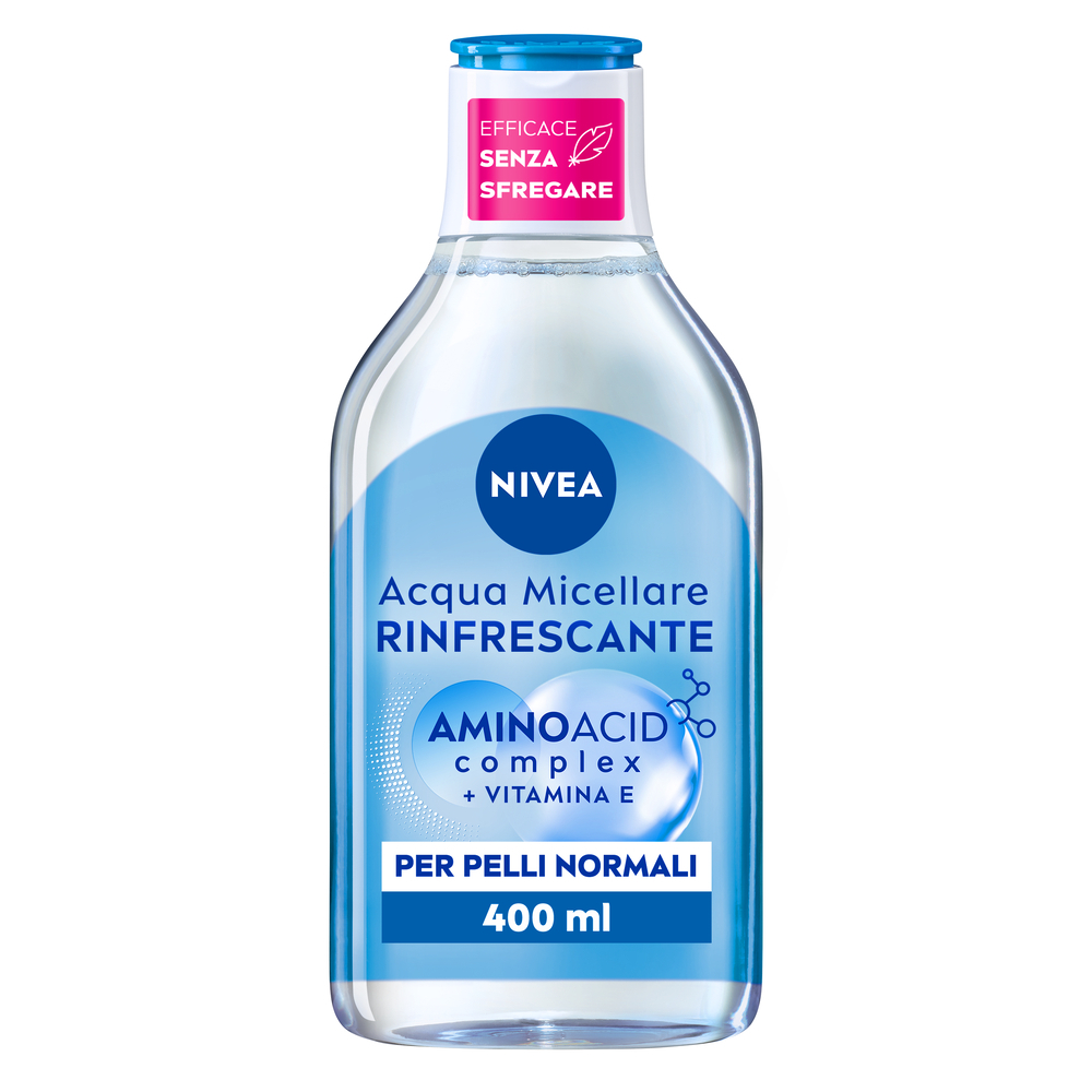 Nivea Micellair 5in1 Acqua Micellare Rinfrescante 400 ml, Detergente viso e occhi struccante