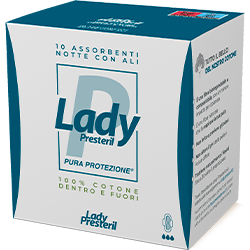 Lady Presteril Cotton Power Pocket Assorbenti notte con ali in cotone 10 pezzi