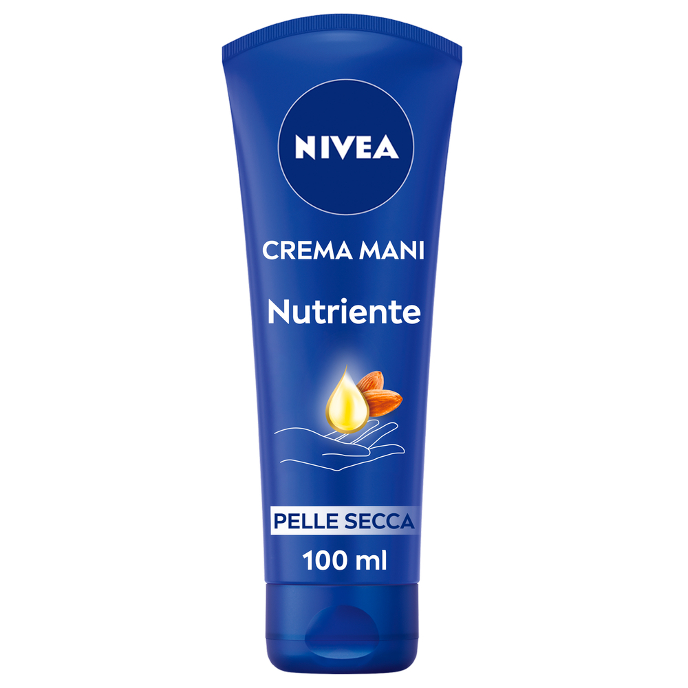 Nivea Crema Mani Nutriente 100 ml, Crema mani idratante e profumata arricchita con Olio di Mandorla