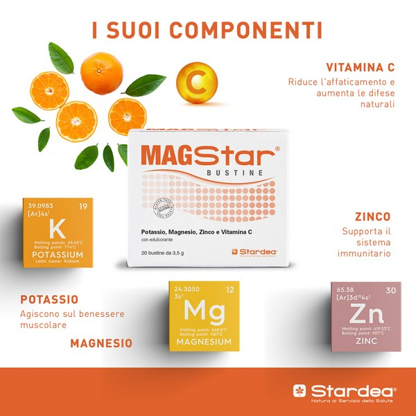 Magstar Integratore Magnesio e Potassio 20 Bustine