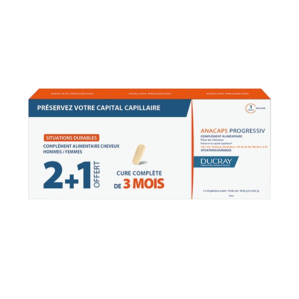 Ducray ANACAPS TRIO EXPERT Integratore CAPELLI UNGHIE Anticaduta Cronica 3X30 Capsule Nuova Formula