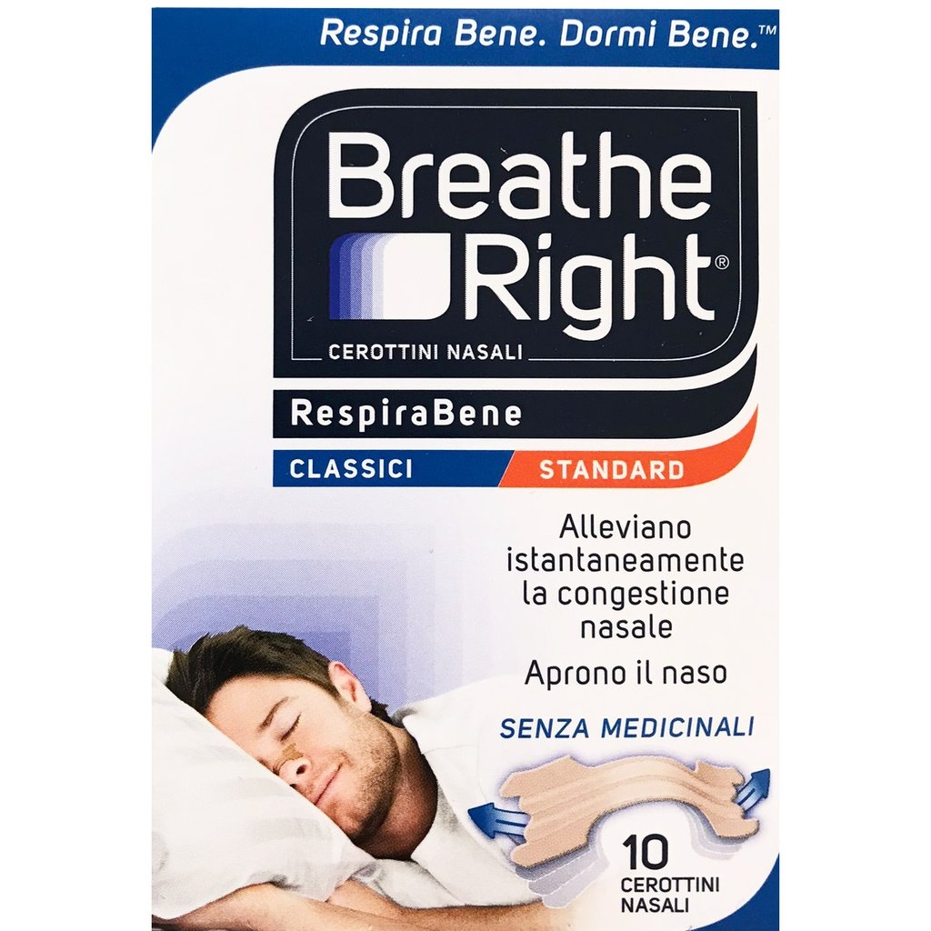 BREATH RIGHT CLASSICI Cerottini Nasali Classici 10 Pezzi (sostituisce Rinazina Respirabene)