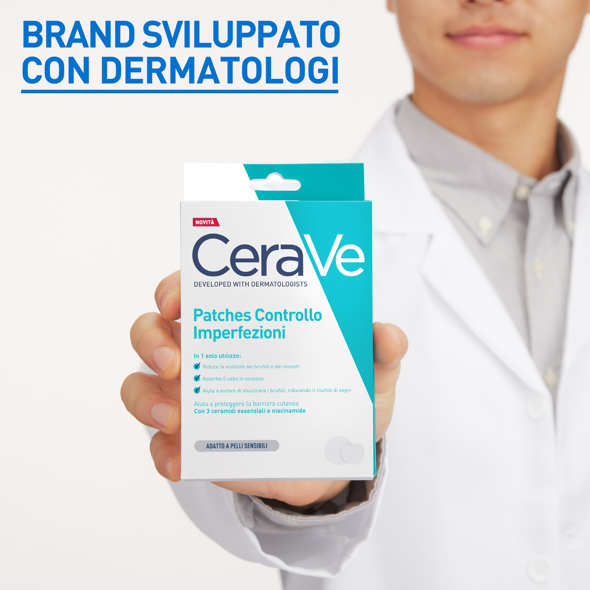 CeraVe Patches Idrocolloidali Anti Brufoli, Per Pelli a Tendenza Acneica, Trasparenti e Invisibili sulla Pelle, Non lascia segni, Con Niacinamide e 3 Ceramidi Essenziali, 22 Pezzi