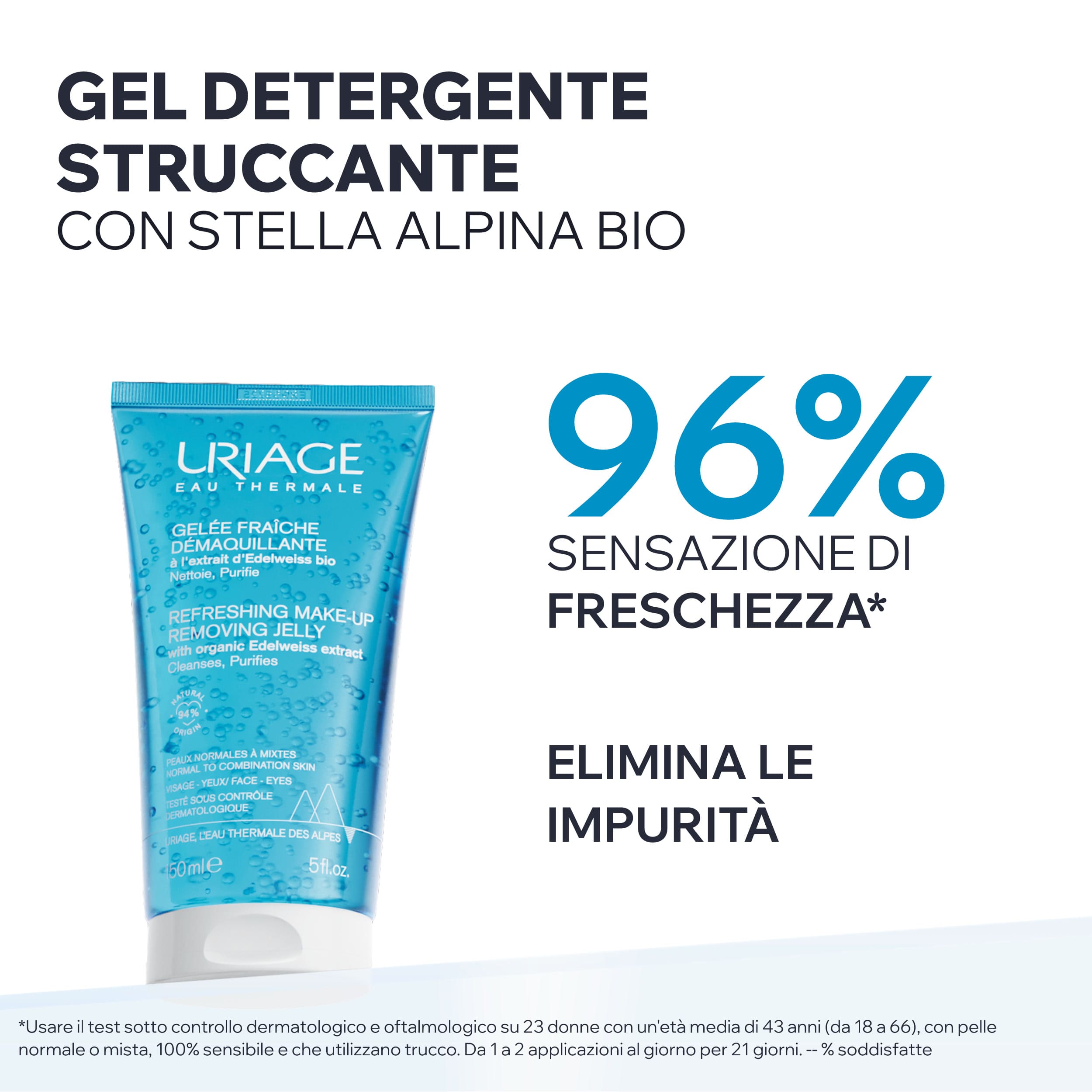 Uriage - Gel Detergente Struccante Viso Per Pelle Sensibile, Normale O Secca 150 ml