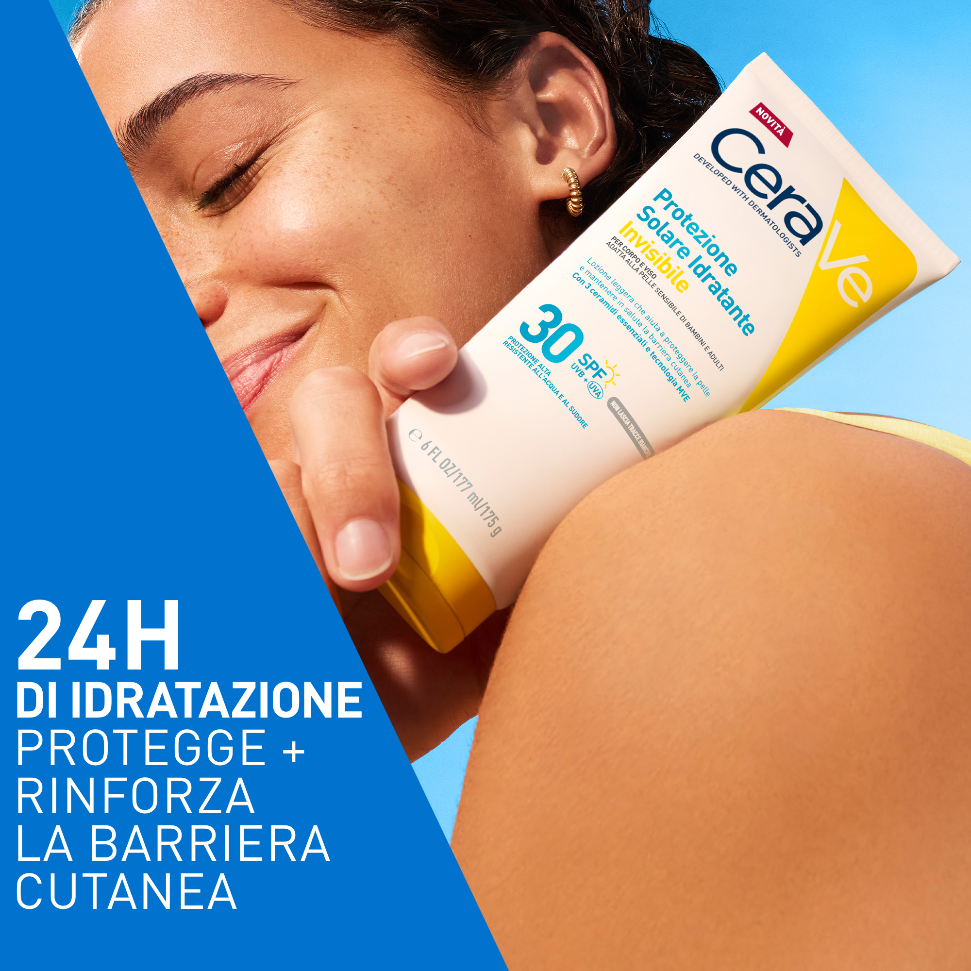 Cerave - Protezione Solare Idratante Invisibile Viso E Corpo SPF30 Per Pelli Da Normali A Secche 177 ml