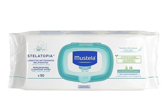 Mustela Stelatopia pelle a tendenza atopica Salviettine detergenti relipidanti 50 pezzi