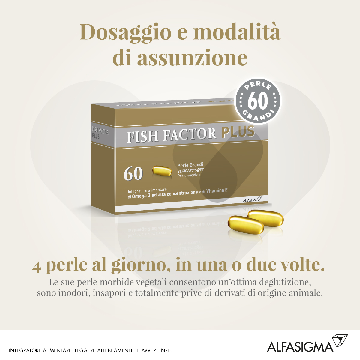 Fish Factor Plus Integratore Omega 3 60 Perle Grandi