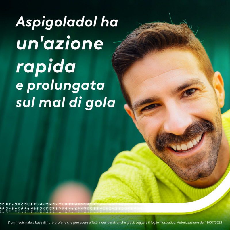 Aspi Gola Dol Caramelle Antinfiammatorio e Antidolorifico per Gola Infiammata, Faringite e Mal di gola, 16 pastiglie Senza Zucchero Arancia