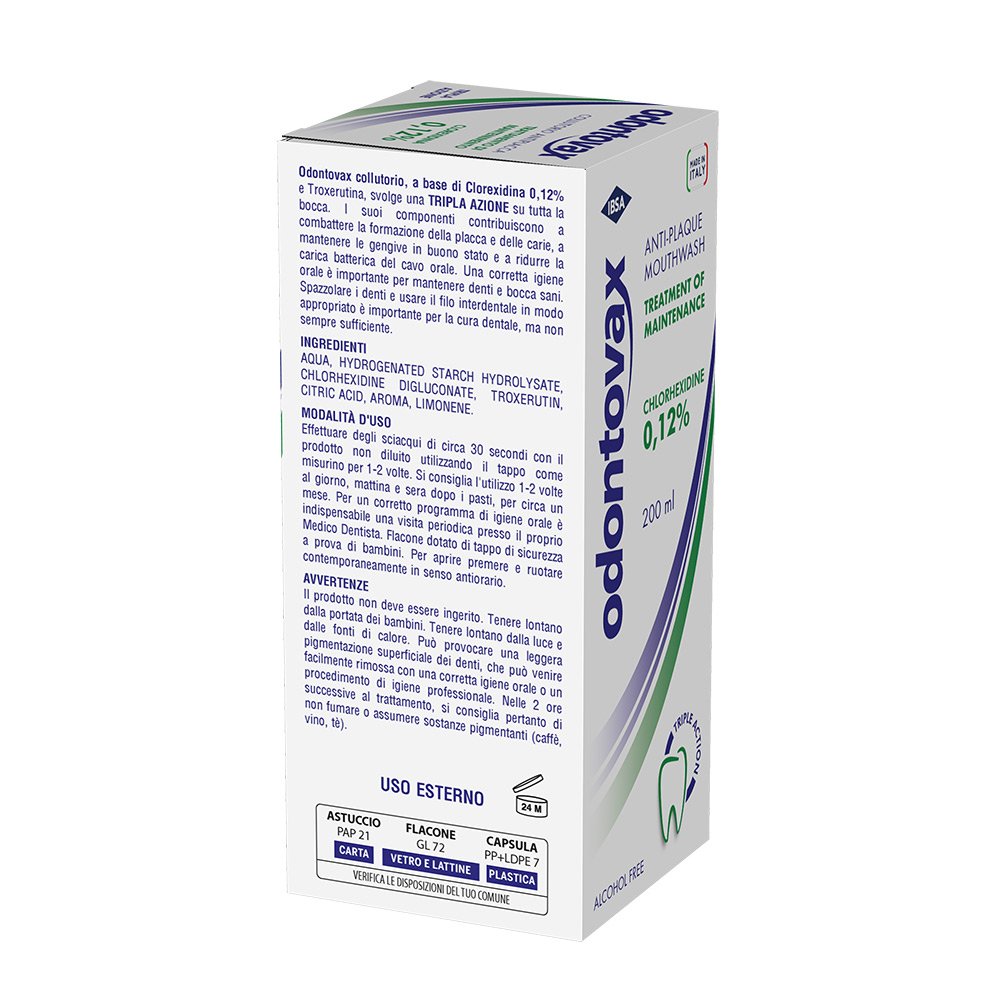 Odontovax Collutorio Clorexidina 0,12% Antiplacca 200 ml