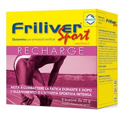 Friliver Sport Recharge Integratore di Glutammina Con BCAA 8 Bustine