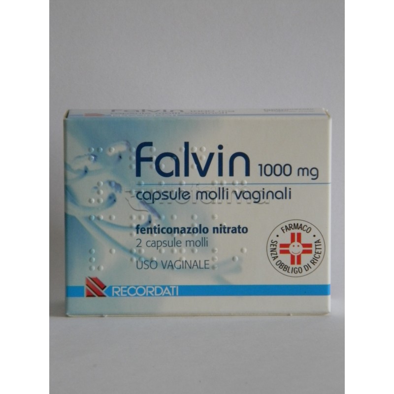 Falvin 1000 mg Fenticonazolo Antimicrobico 2 Capsule Molli Vaginali