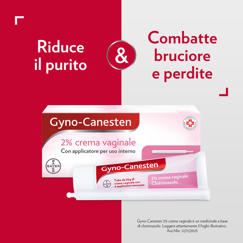 Gyno-Canesten Crema, Trattamento Sintomi della Candida, contro Prurito intimo, Bruciore intimo e Perdite, Clotrimazolo 2% 30g