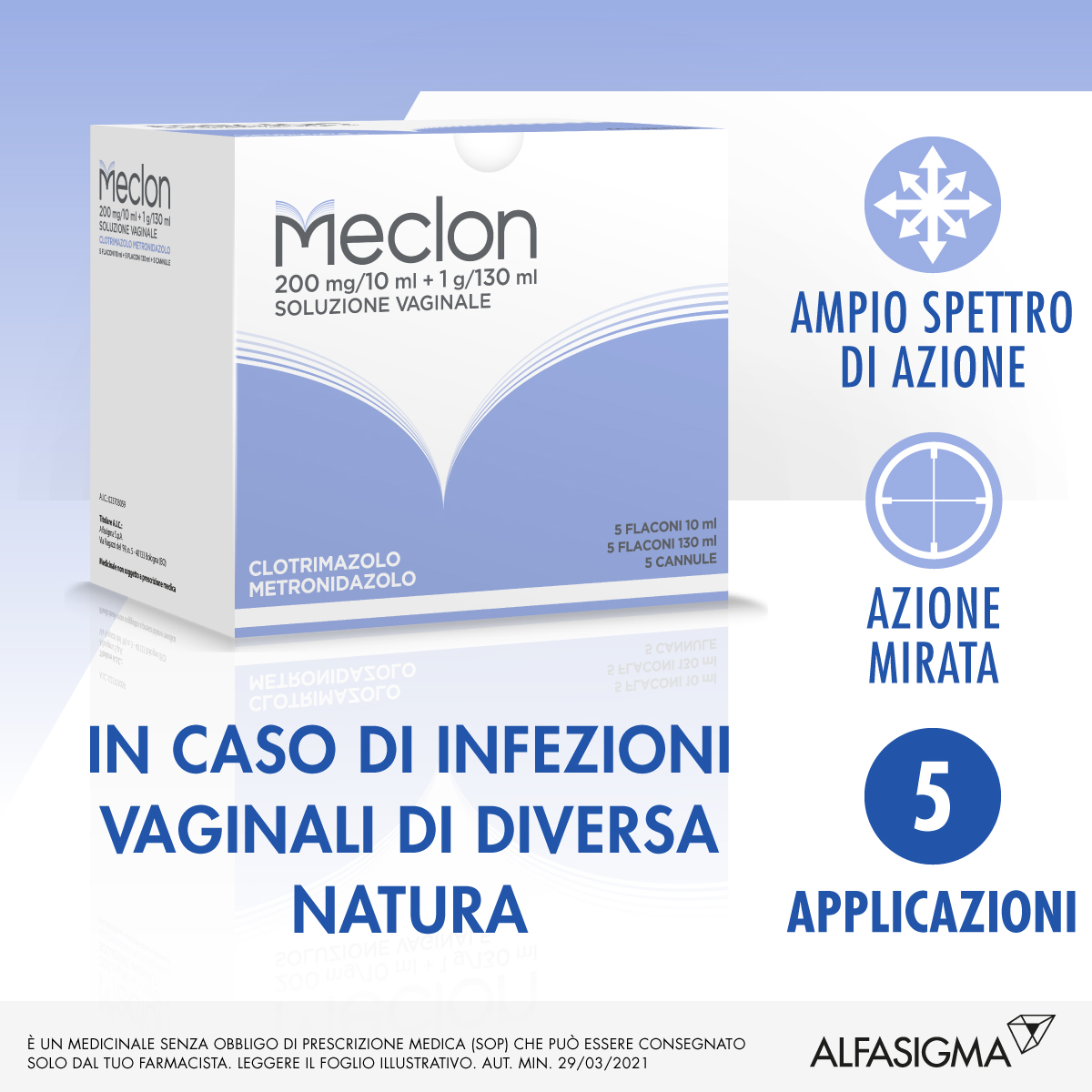 Meclon Lavanda Vaginale 5flaconi10mL+5 flaconi130mL+5cannule