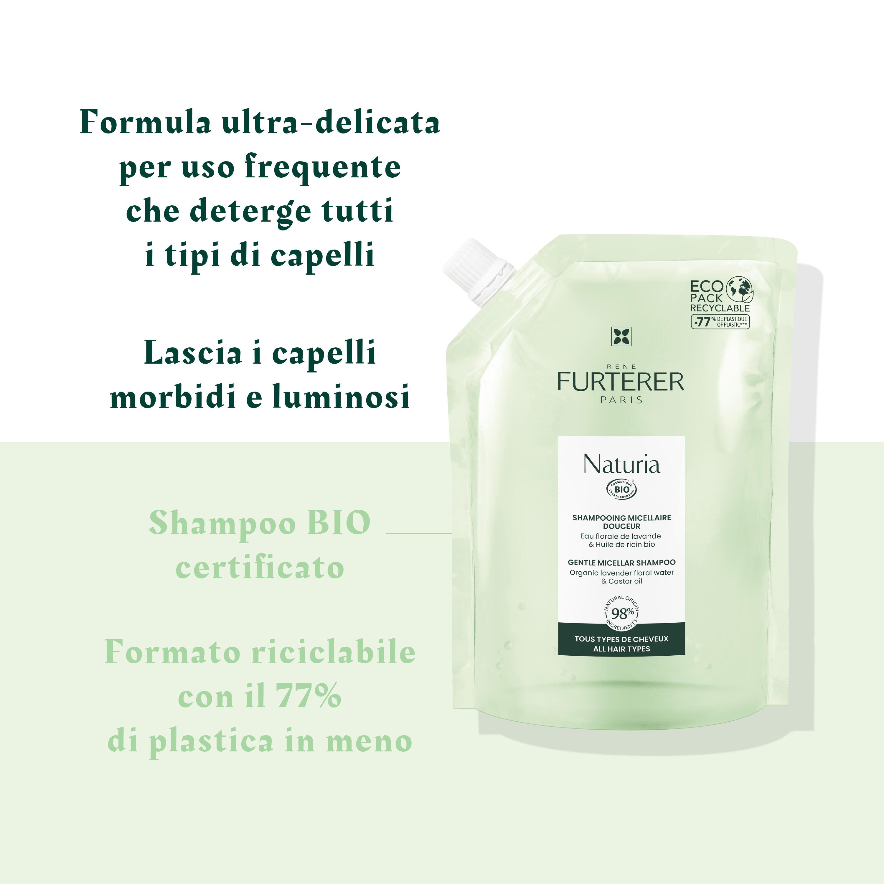 René Furterer Naturia - Shampoo Micellare Delicato Eco-Ricarica 400 ml