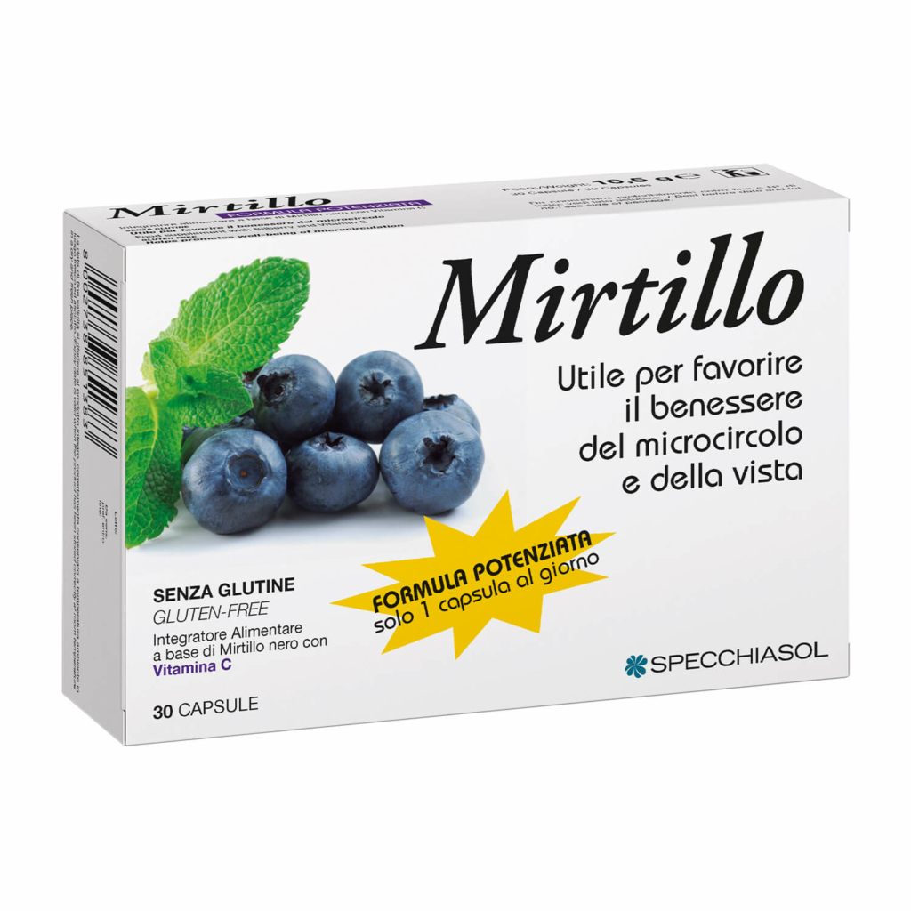 Specchiasol Mirtillo Formula Potenziata Integratore Vista e Microcircolo 30 Capsule