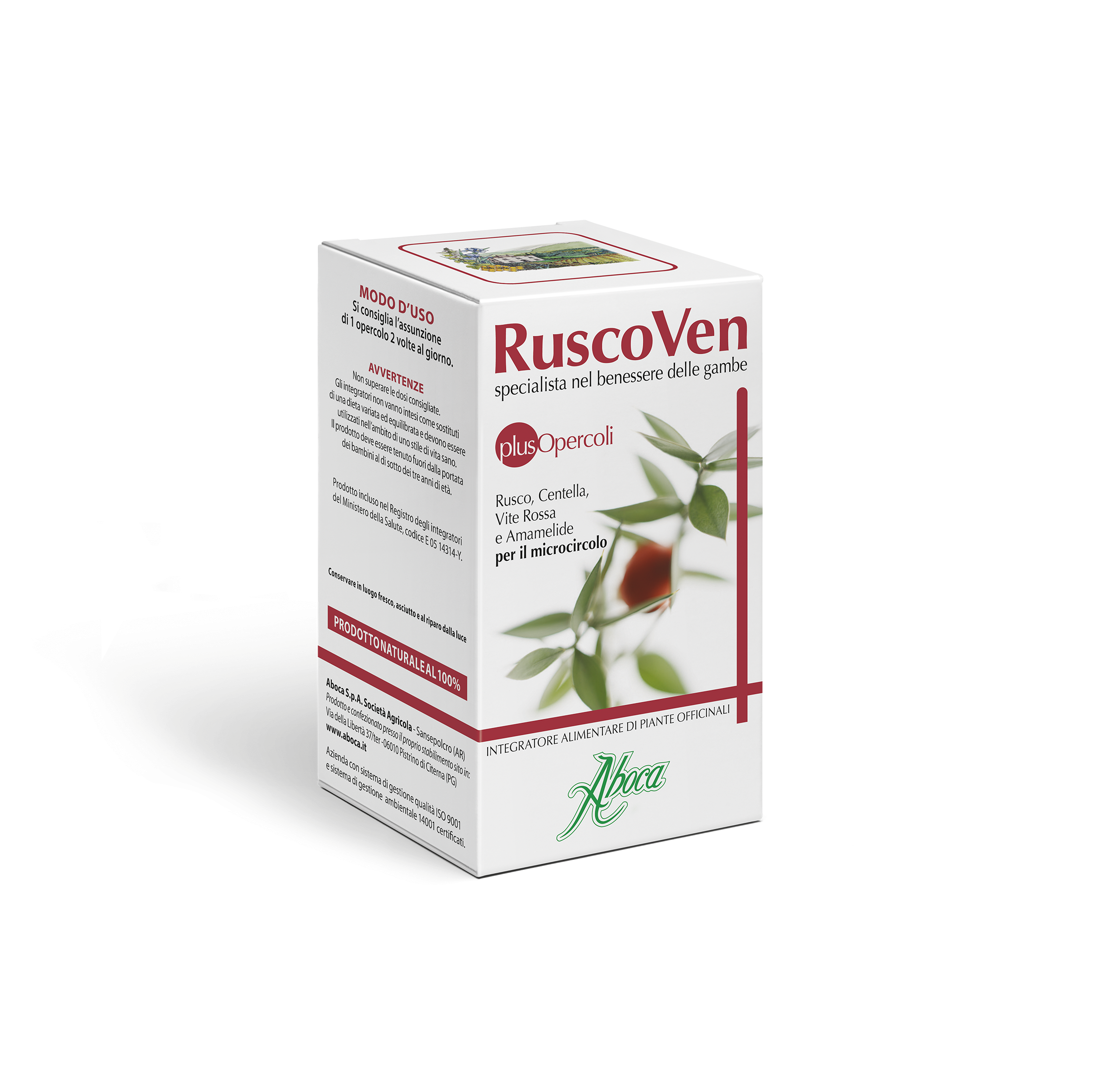 Aboca Ruscoven Plus Integratore Gambe Pesanti 50 Opercoli