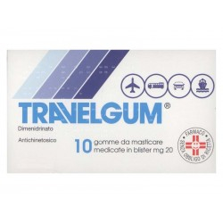 Travelgum 20 mg - Antichinetosico per malessere da viaggio - 10 gomme masticabili - BB Farma srl