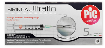 Pic Siringa Ultrafine Sterile da 5 ml 10 Pezzi
