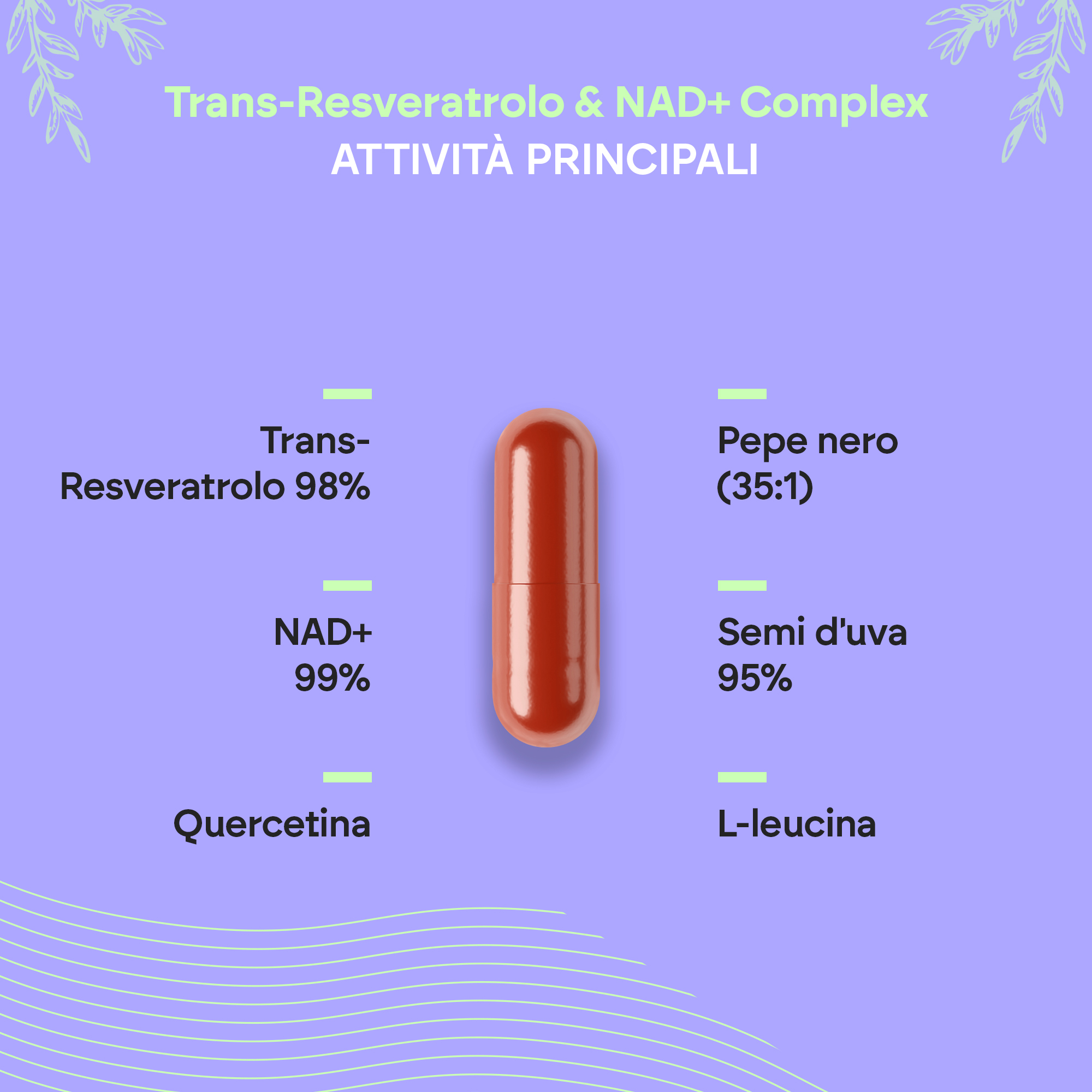 Nutralie Trans-Reveratrol & Nad+ Complex 60 Capsule - Integratore Antiossidante