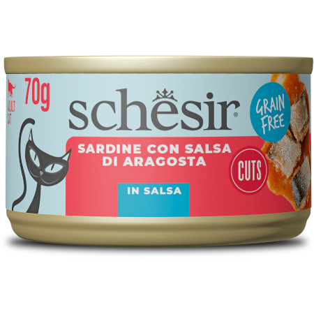SCHESIR GATTO SALSA GRAIN FREE SARDINE CON SALSA DI ARAGOSTA 70GR (lattina)