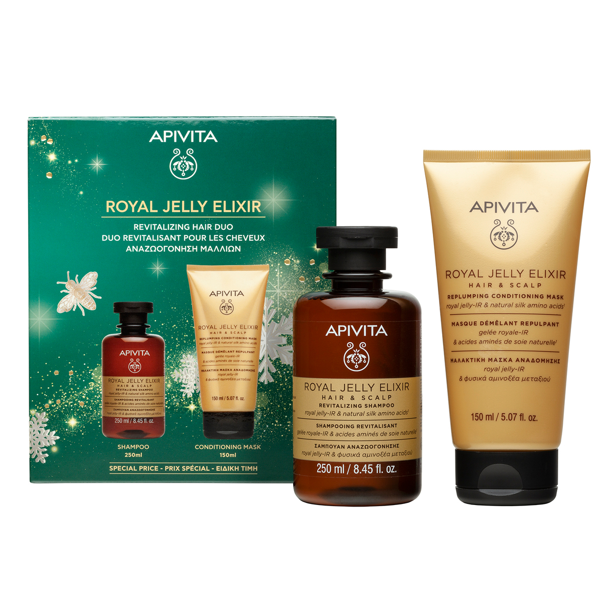 Apivita Royal Jelly Cofanetto Regalo - Shampoo 250 ml + Balsamo 150 ml