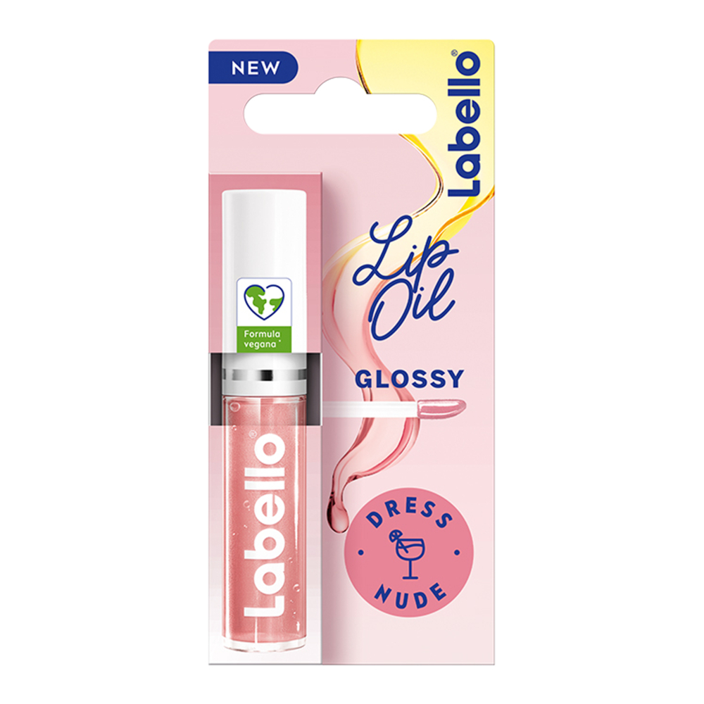Labello Lip Oil Effetto Glossy – Dress Nude 5.5 ml, Lucidalabbra colorato, volumizzante e idratante