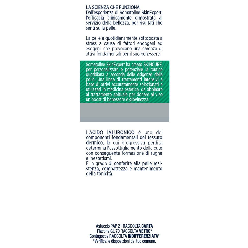 Somatoline SkinExpert, Skincure Booster Ridensificante Collagene + Elastina 10%, Siero Viso   Ridensificante,  Collagene ed Elastina   30ml