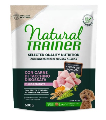 TRAINER NATURAL CANE SELECTED QUALITY NUTRITION MINI ADULT TACCHINO 600GR