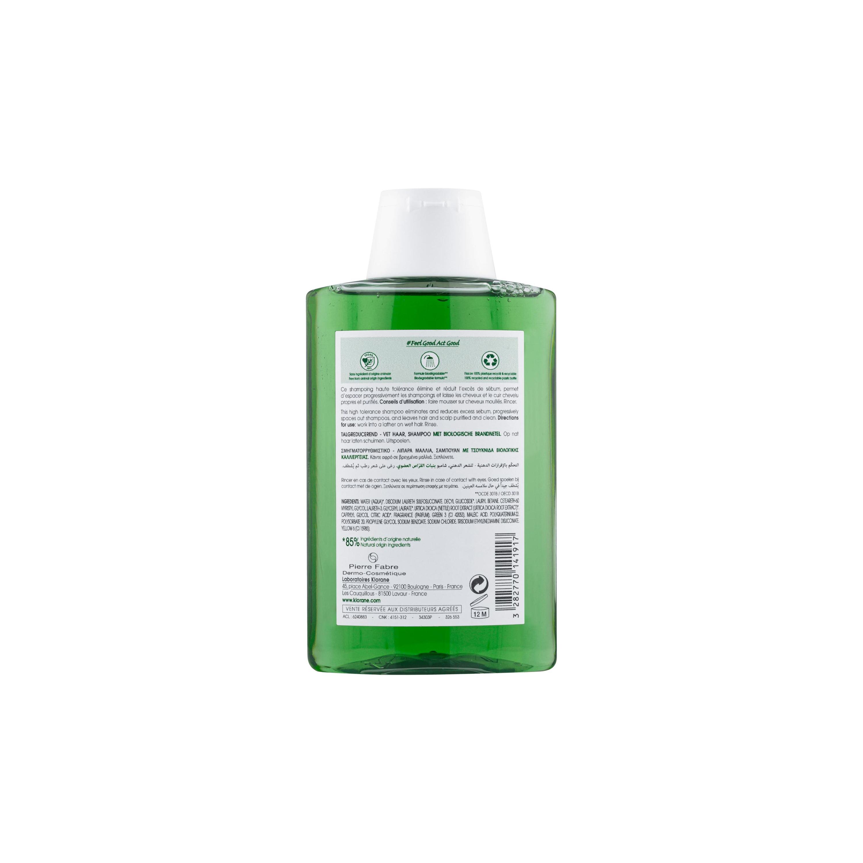 Klorane - Shampoo All'Ortica Bio Per Capelli Grassi 200 ml