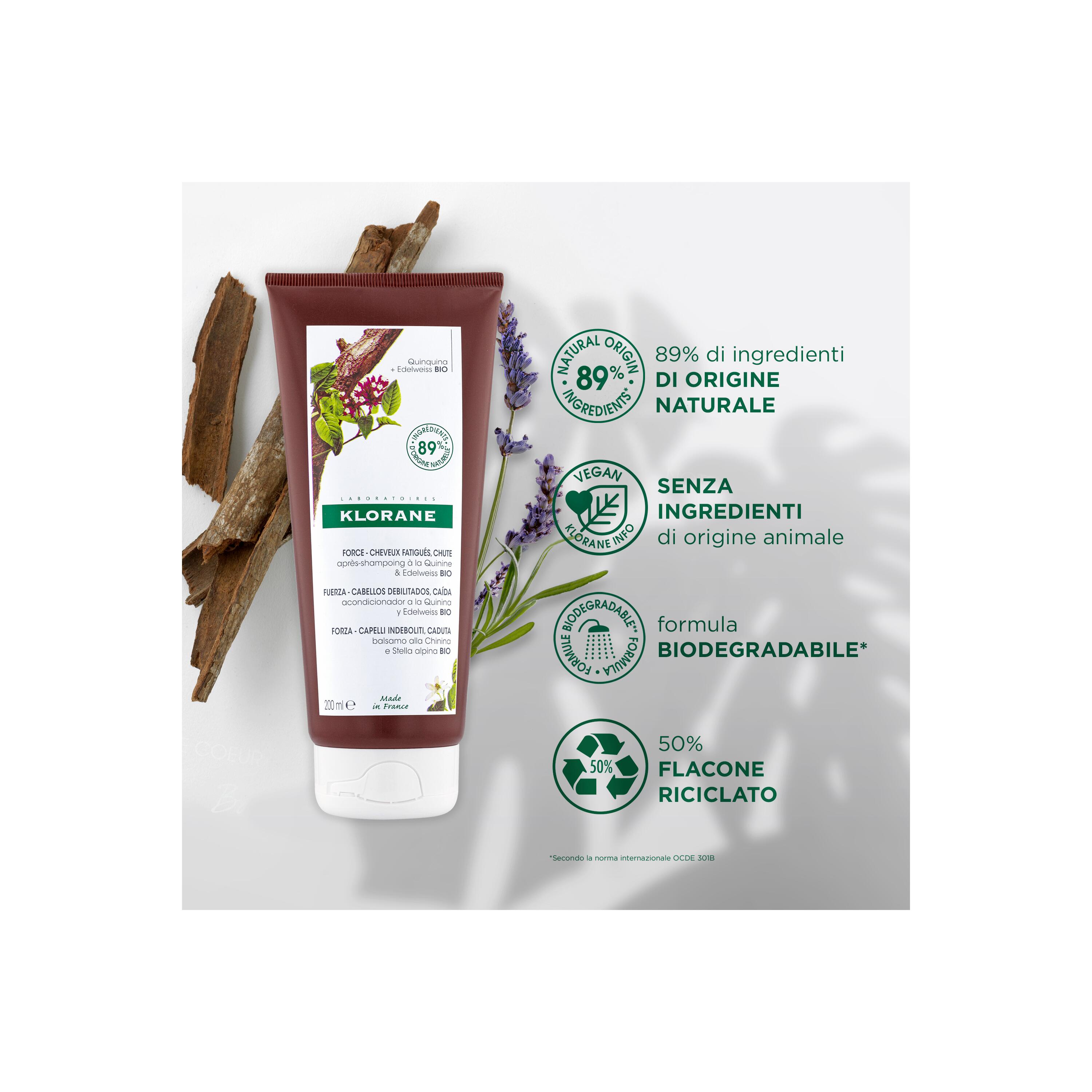 Klorane - Balsamo Alla Chinina E Stella Alpina Bio Per Capelli Indeboliti 200 ml
