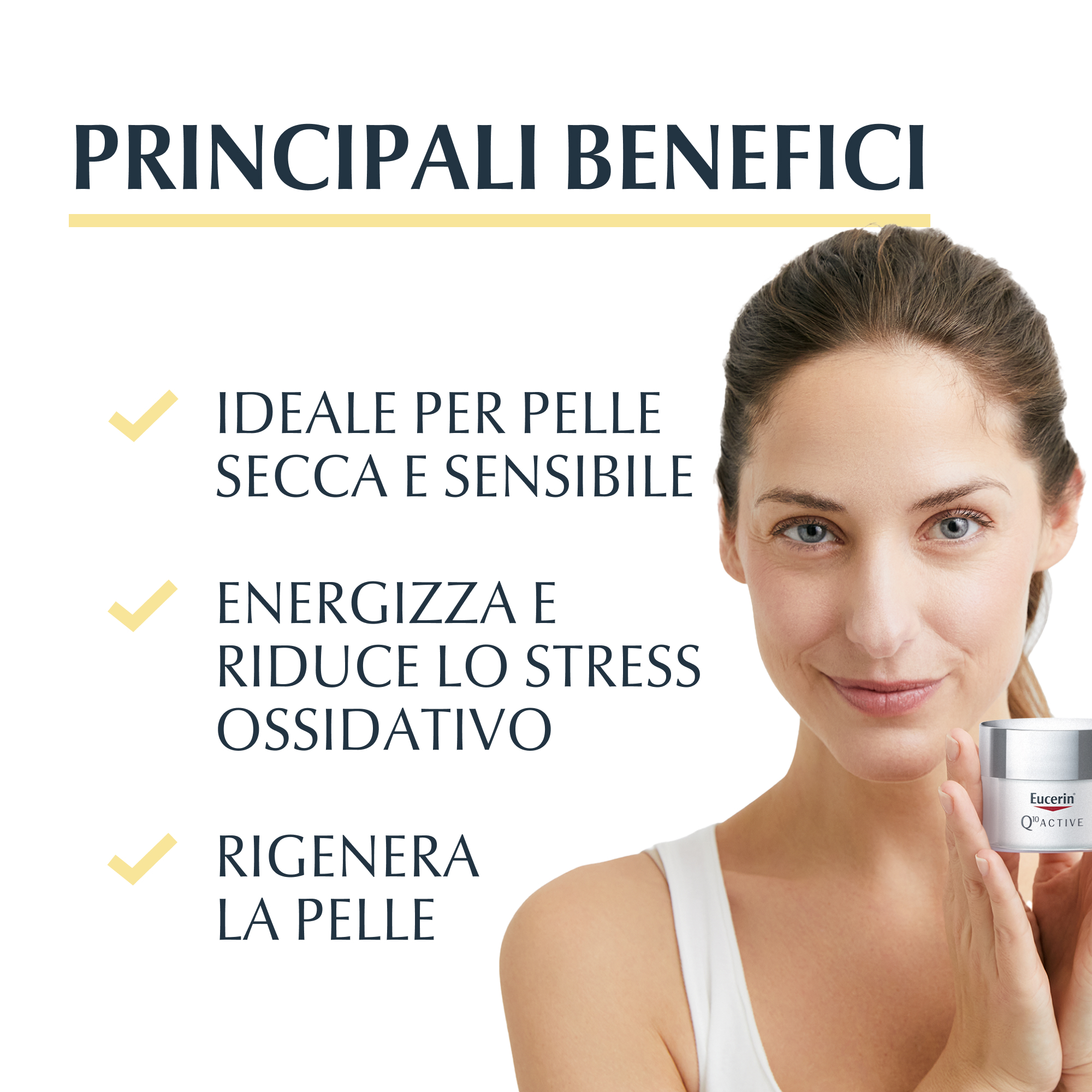 Eucerin Q10 Active Crema Giorno Viso Antirughe Pelli Secche 50 ml