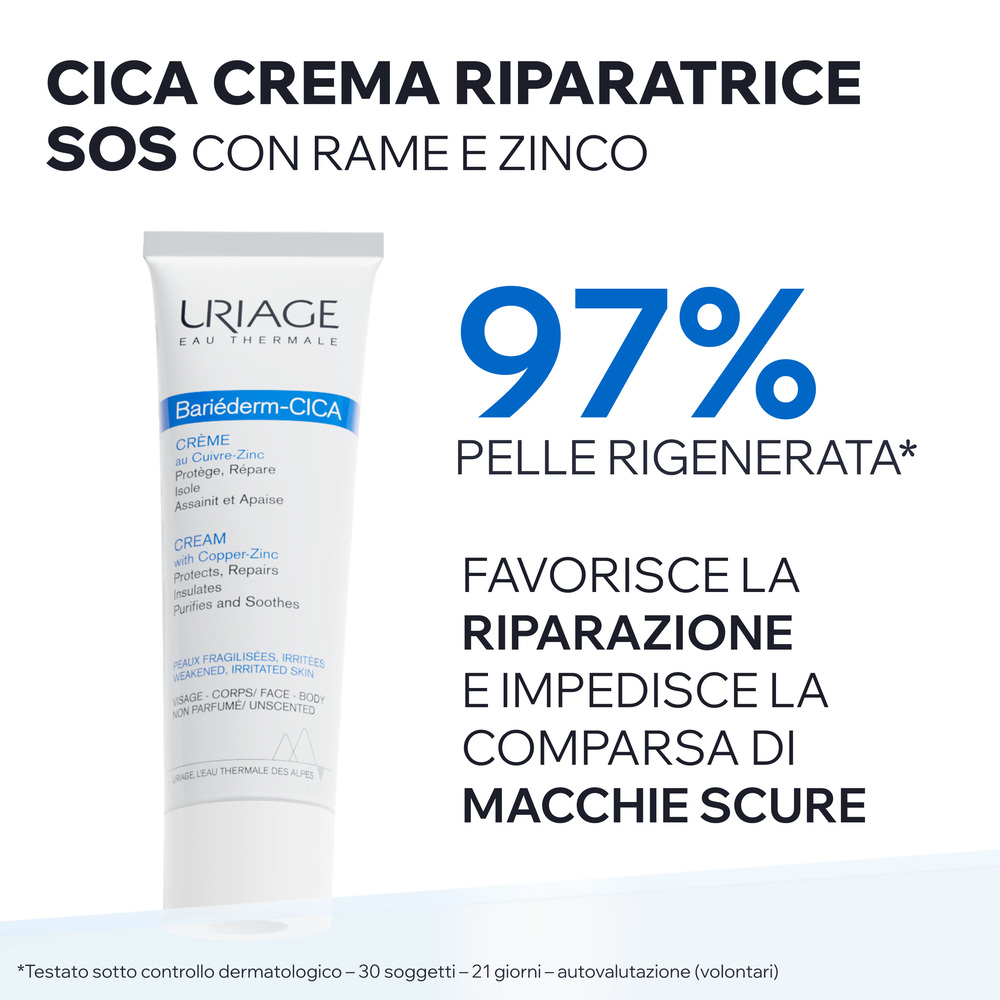Uriage Bariéderm-Cica - Crema Riparatrice Lenitiva Viso E Corpo Per Pelle Irritata E Danneggiata 100 ml