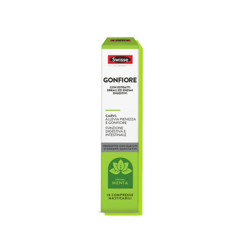 Swisse - Gonfiore 18 Compresse Masticabili - Integratore Per La Funzione Digestiva