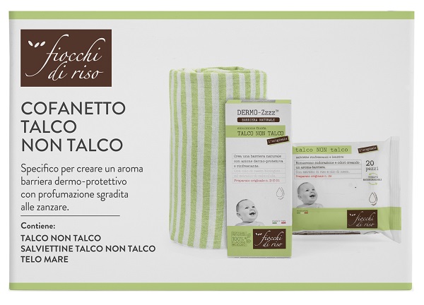 Fiocchi di Riso Cofanetto Talco NON Talco Emulsione Fluida + Salviettine