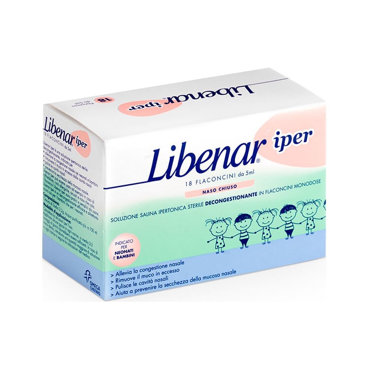 Libenar Fiale Aerosol Ipertoniche 3% Per L’Inalazione In Aerosolterapia Di Neonati, Bambini E Adulti, 18 Fiale Da 4 Ml