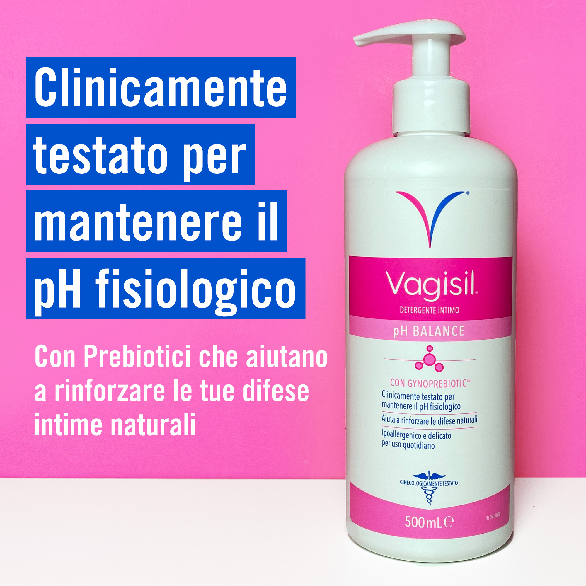 Vagisil Detergente Intimo Ph Balance Per l'Igiene Intima Quotidiana. Con Prebiotici, Rinforza le Difese Naturali e aiuta a mantenere il Ph fisiologico. 500ml