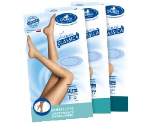 Sauber Linea Classica Gambaletto 40 Den Maglia Liscia Colore Beige Taglia 3