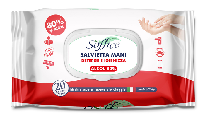 SOFFICE Salv.Mani 80% Alc.20pz